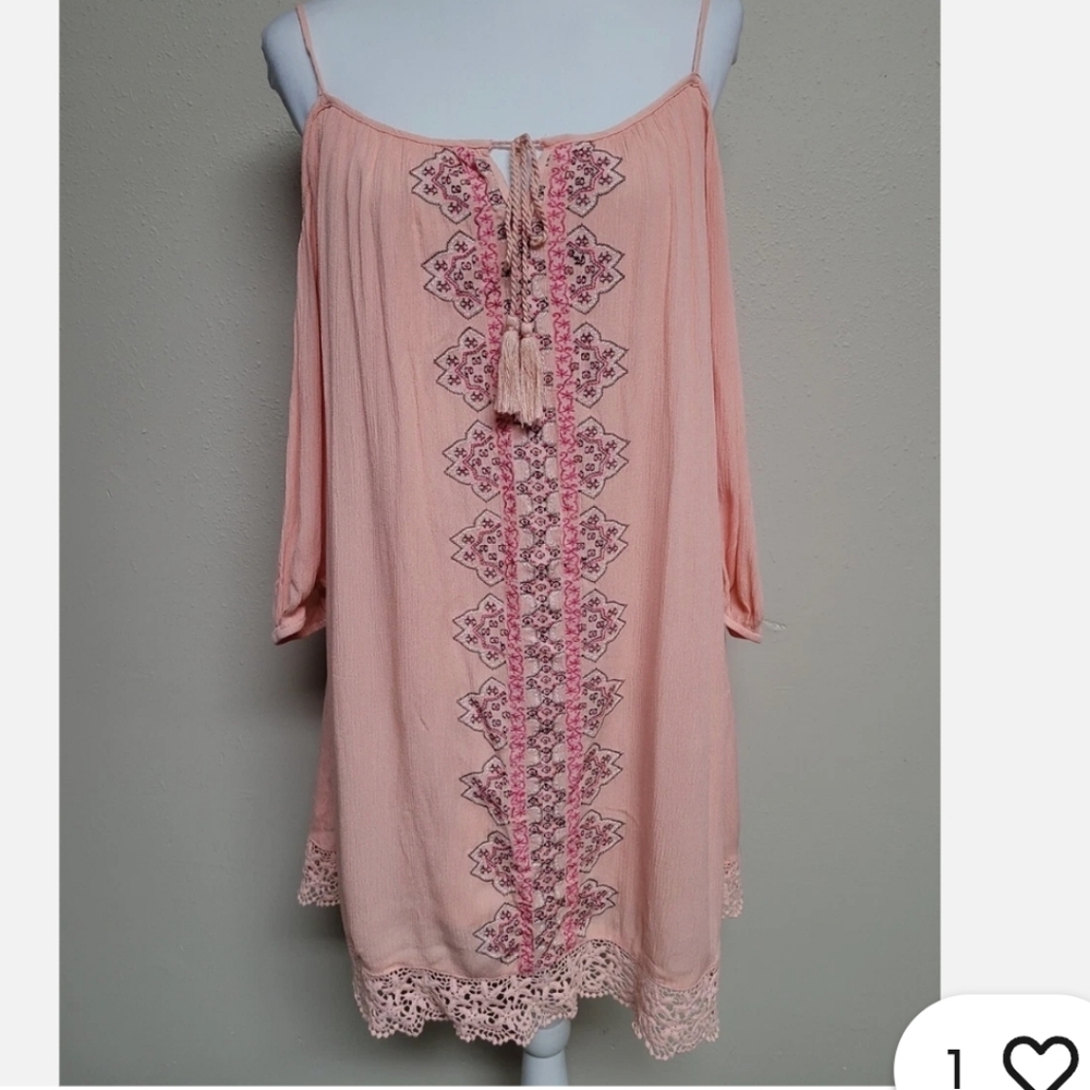 My Michelle Cold Shoulder Embroidered Mini Dress - Picture 8 of 8